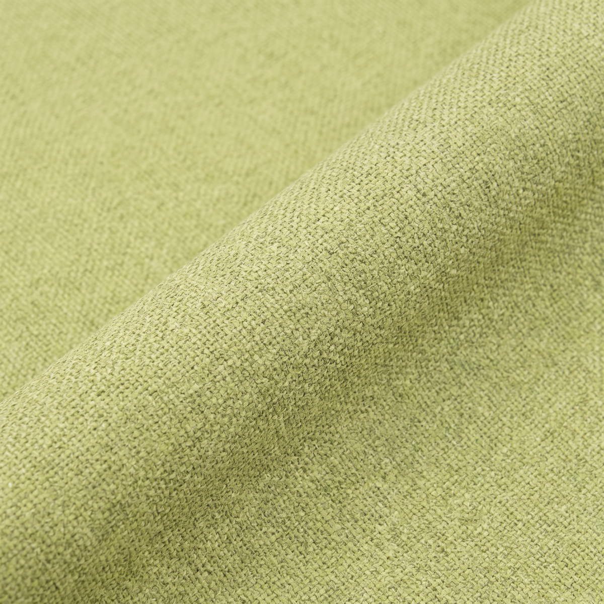 PALERMO fabric 140 cm — Ύφασμα PALERMO-12 σε απαλή κυματιστή πτυχή, ανοιχτό λαχανί με σταυρωτή ύφανση.