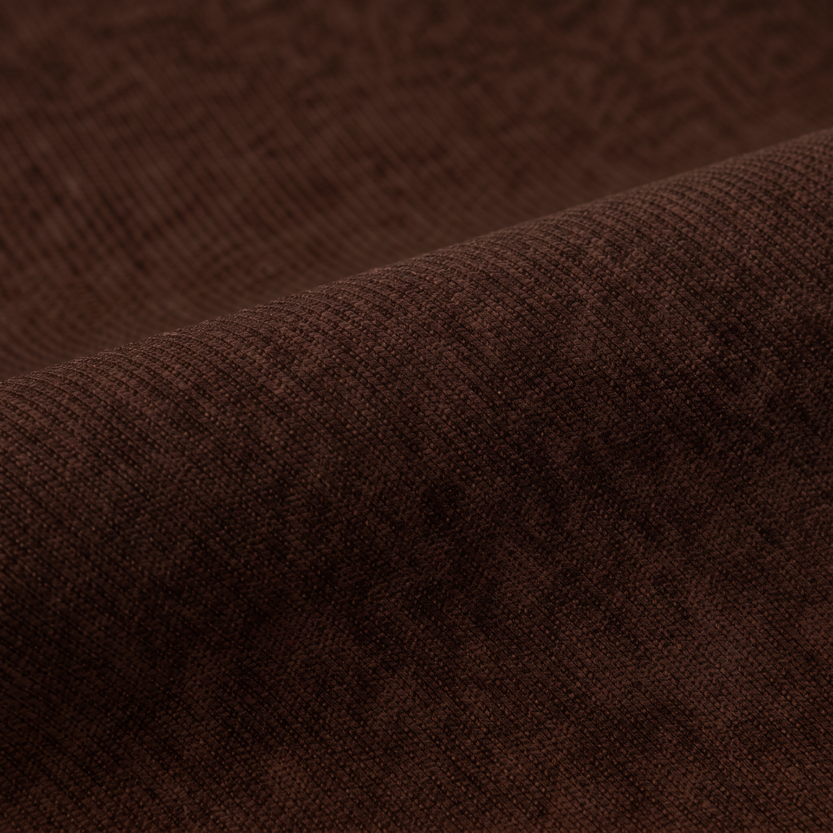 TORINO fabric 140 cm — Ύφασμα TORINO-30 σε απαλή κυματιστή πτυχή, σκούρο καφέ με πλεκτή ύφανση.
